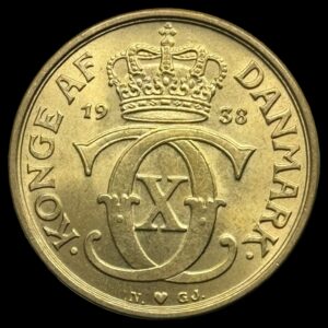 1938 1 krone Chr.X Kva. 0