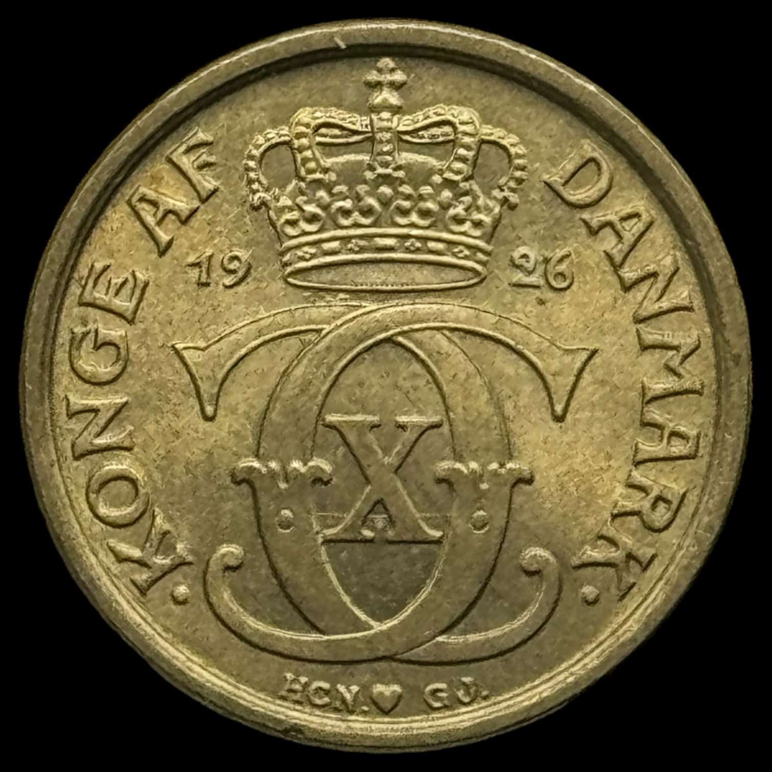 1926 1/2 krone Chr.X Kva. 0-01