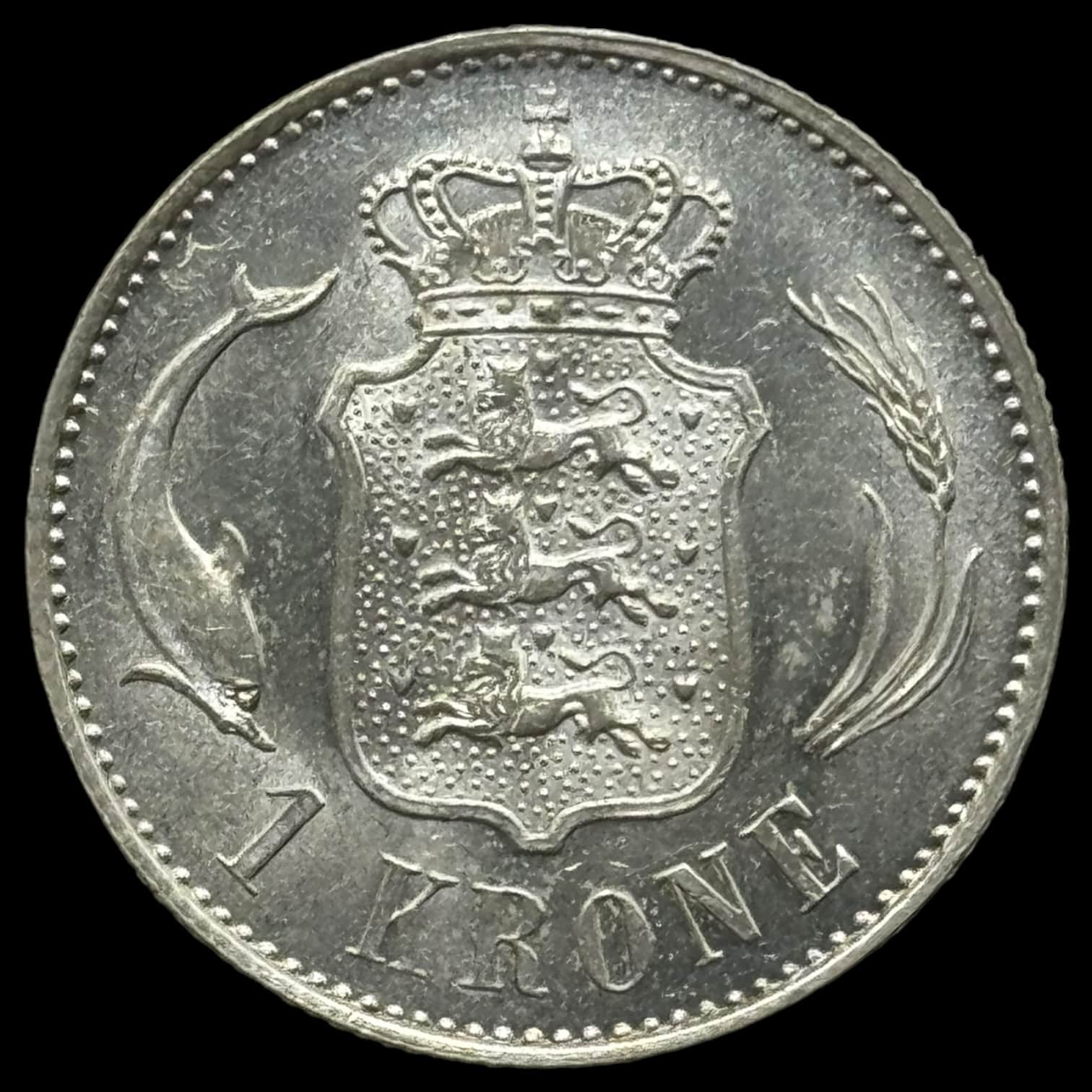 1898 1 krone Chr.lX Kva. M " Brøstet" - Image 4