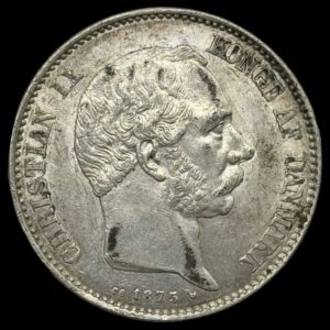 1875 2 krone Chr.lX Kva. 1+