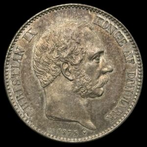 1875 2 krone Chr.lX Kva. 0