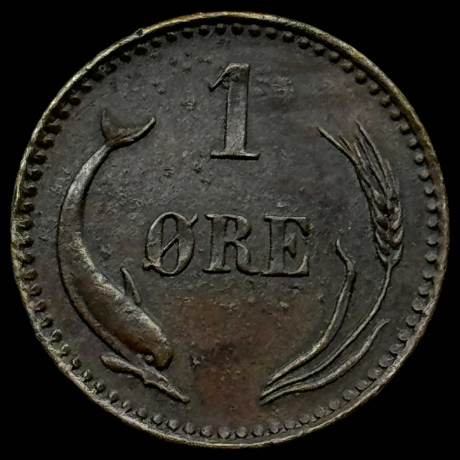 1876 1 øre, Chr.lX Kva.1+ "Sjælden årgang" - Image 2