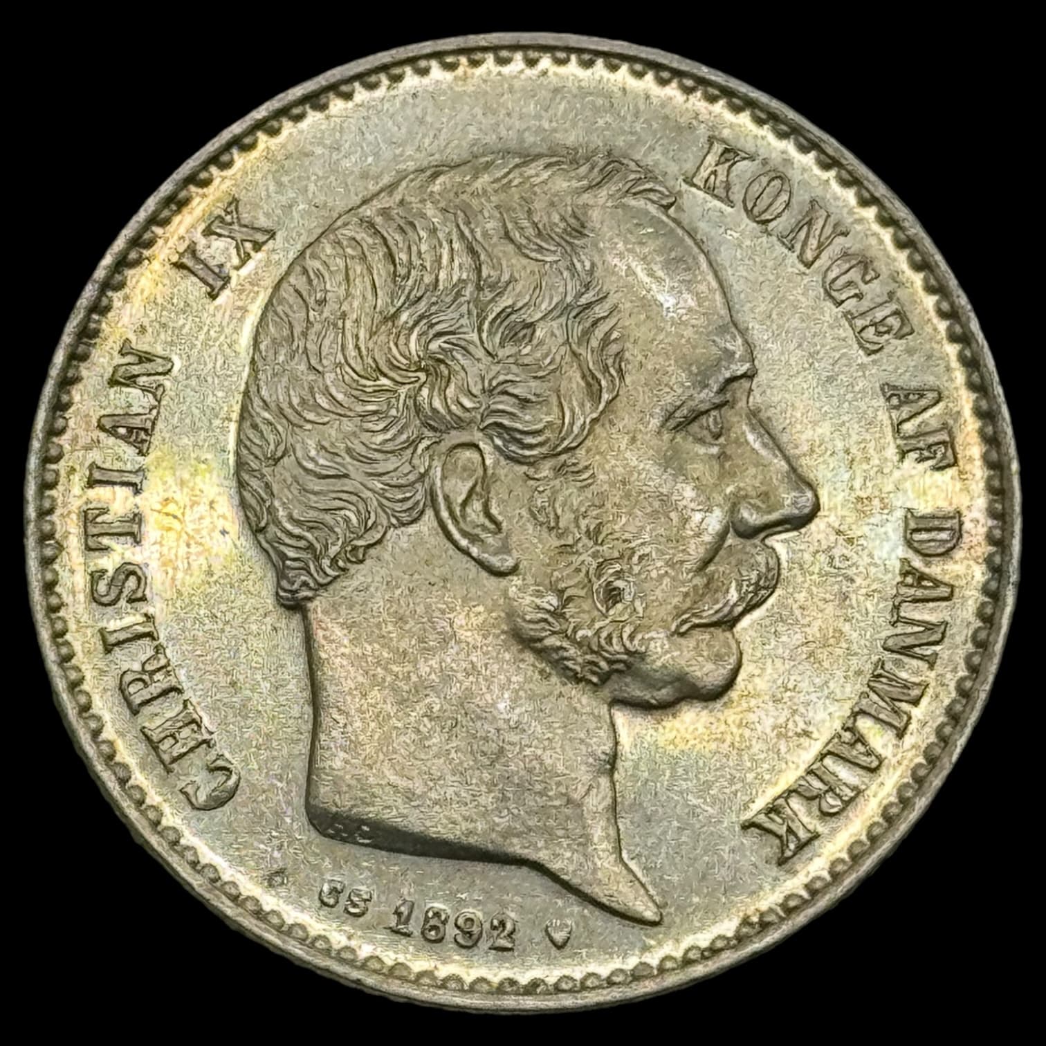 1892 1 krone Chr.lX Kva. M-0