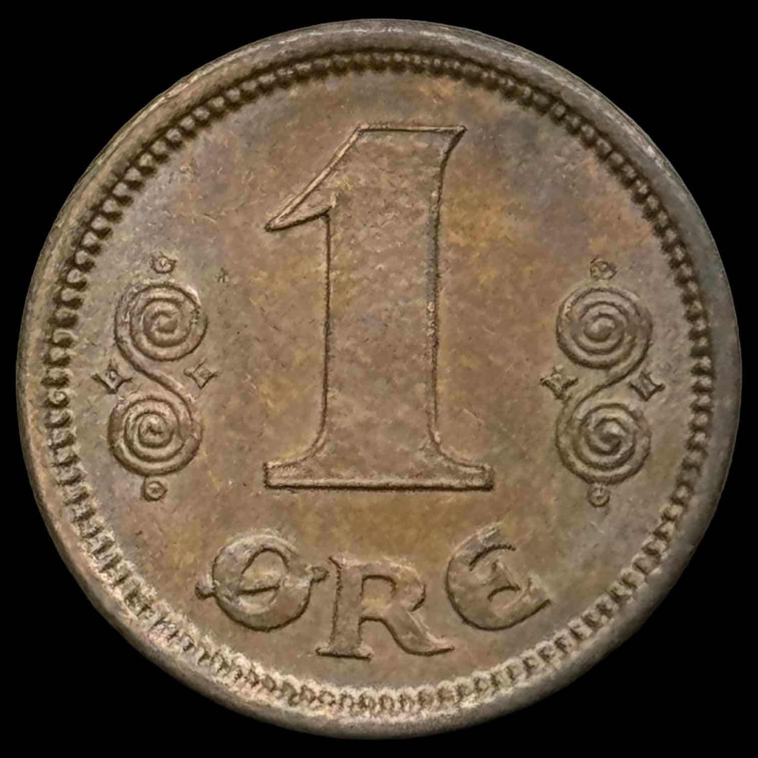 1913 1 øre Chr.X Kva.0 - Image 2
