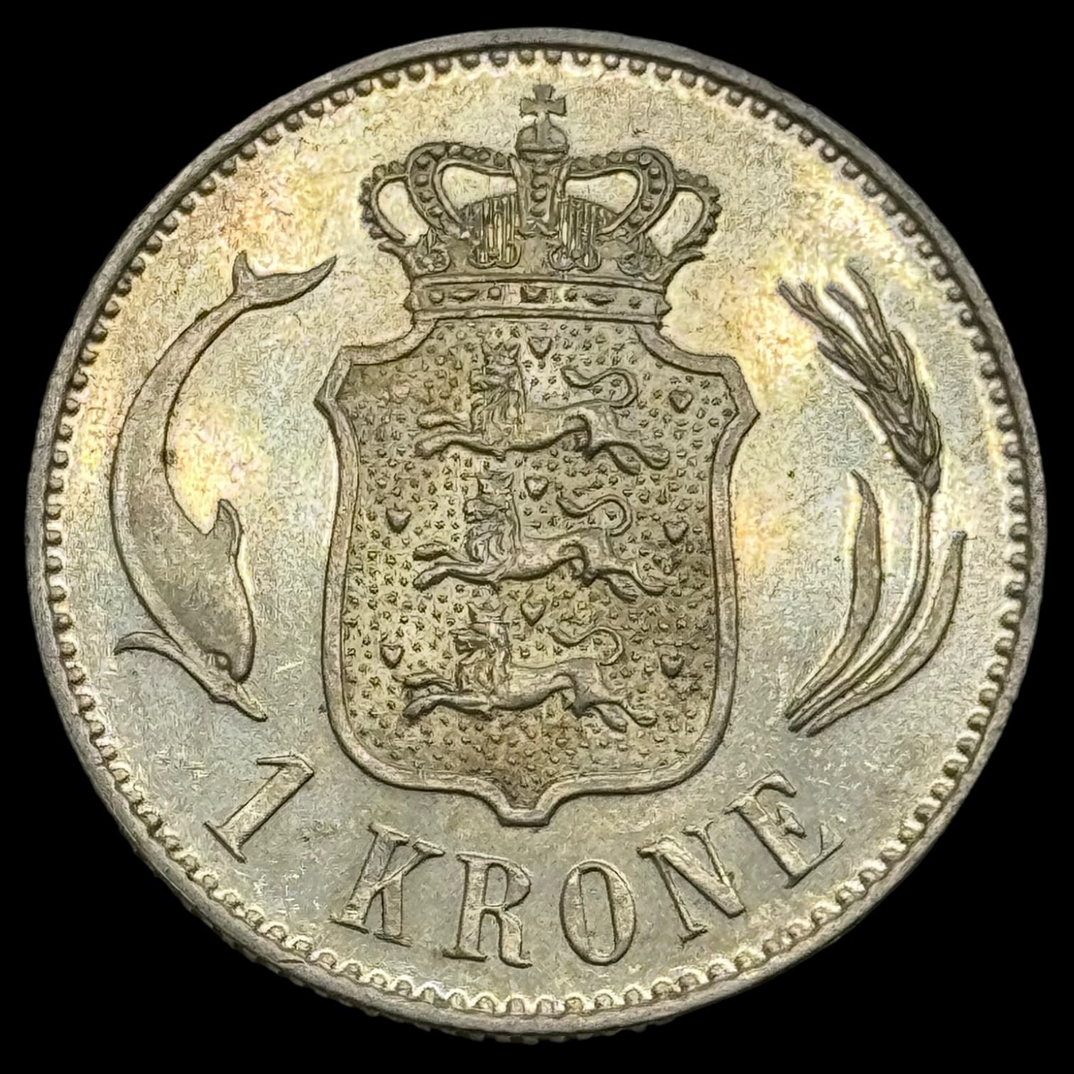 1892 1 krone Chr.lX Kva. M-0 - Image 2