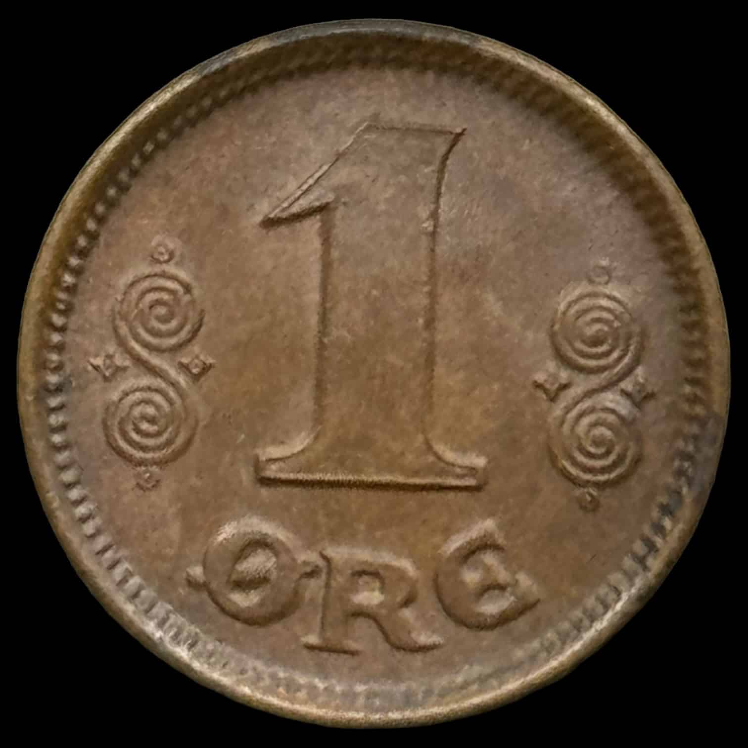 1917 1 øre Chr.X Kva.0-01 - Image 2