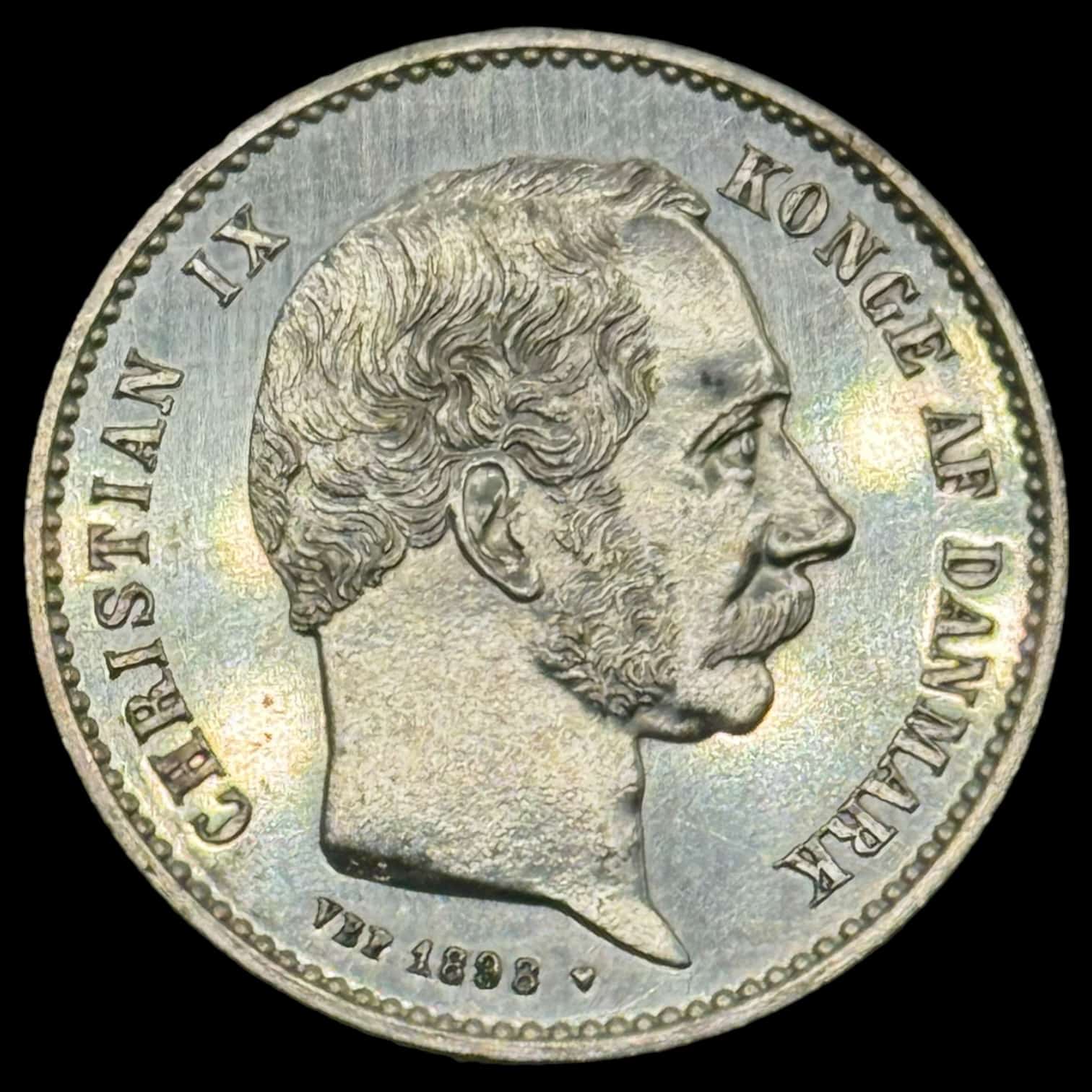 1898 1 krone Chr.lX Kva. M " Brøstet"