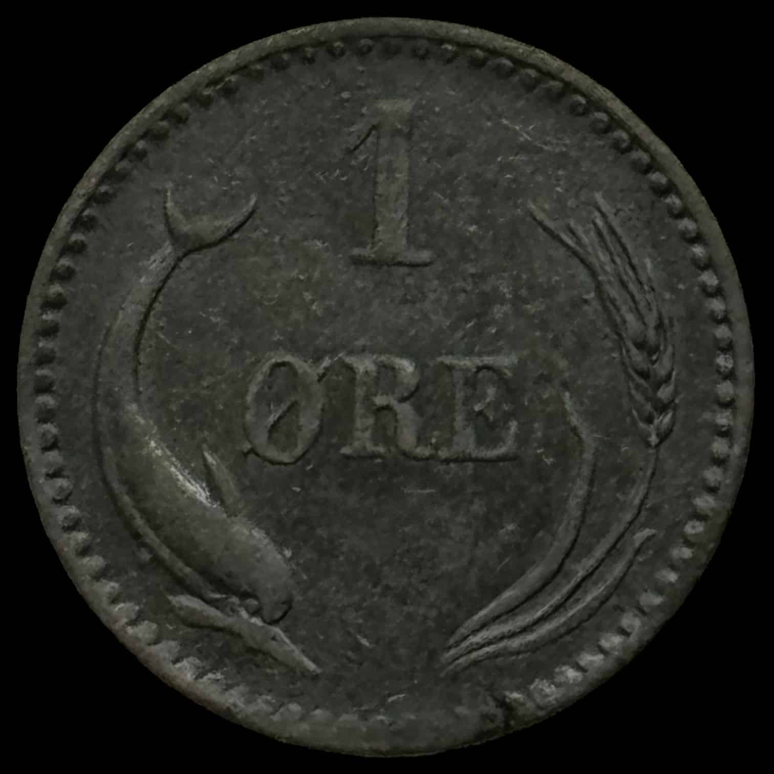 1876 1 øre, Chr.lX Kva.1+-01 - Image 2