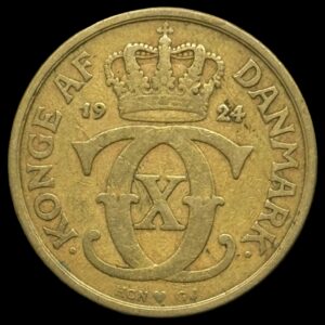 1924 1 krone Chr.X Kva.1-