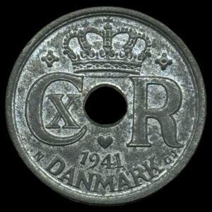 1941 25 øre Chr.X Kva. 0