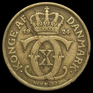 1924 1 krone Chr.X Kva.1-