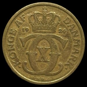 1924 1 krone Chr.X Kva.1-