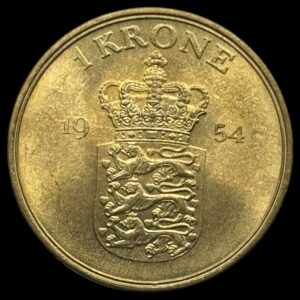 1954 1 krone Fre.lX Kva. 0