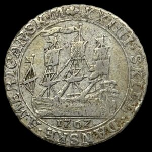 Dansk Vestindien 1767 24 skilling Chr.Vll Kva. 1+