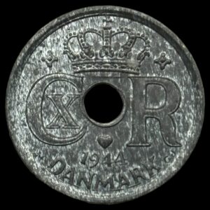 1944 25 øre Chr.X Kva. 0
