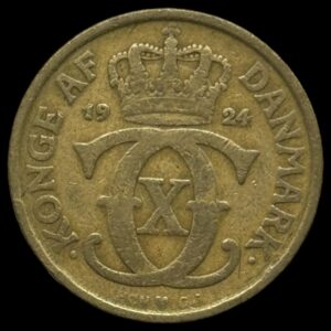 1924 1 krone Chr.X Kva.1-