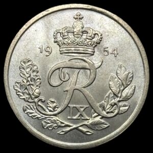 1954 25 øre Fre.lX Kva. 0-S