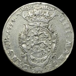 1694, 4 Mark / Krone, Chr.V Glückstadt, Kva. 1-1+