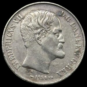 1854 VS 1 rigsdaler Fre.Vll Kva. 1+