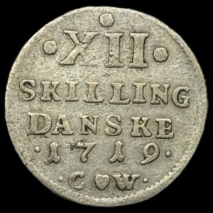 1719, 12 skilling Fre.lV Kva. 1-1+