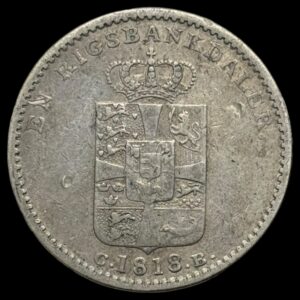 1818 CB 1 rigsbankdaler Fre.Vl Kva. 1-1+