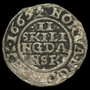 1665, 2 skilling , Fre.lll Kva. 1 "Sjælden"
