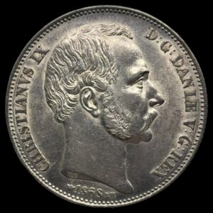 1868 2 Rigsdaler Chr.lX Kva. 1+-01