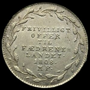 1808 1/6 rigsdaler "offermark" Fre.Vl Kva. 01 "den falske"