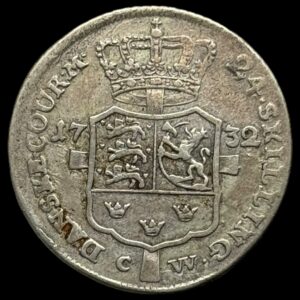 1732, 24 skilling Chr.Vl Kva. 1-1+