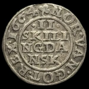 1664, 2 skilling , Fre.lll Kva. 1+