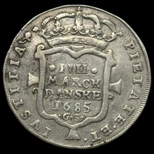 1685, 4 mark / krone, Chr.V, Kva. 1+