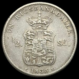 1835 FF 1/2 Rigsbankdaler Fre.Vl Kva. 1+ "Sjælden"