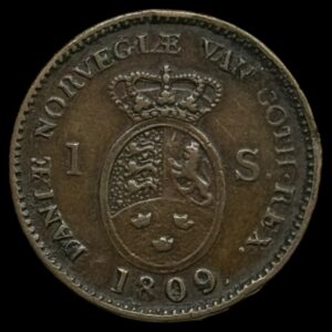 1809/13 1 skilling/1 rigsbankskilling Fre.Vl Kva. 1+ "Unik prøvemønt??" Hybrid