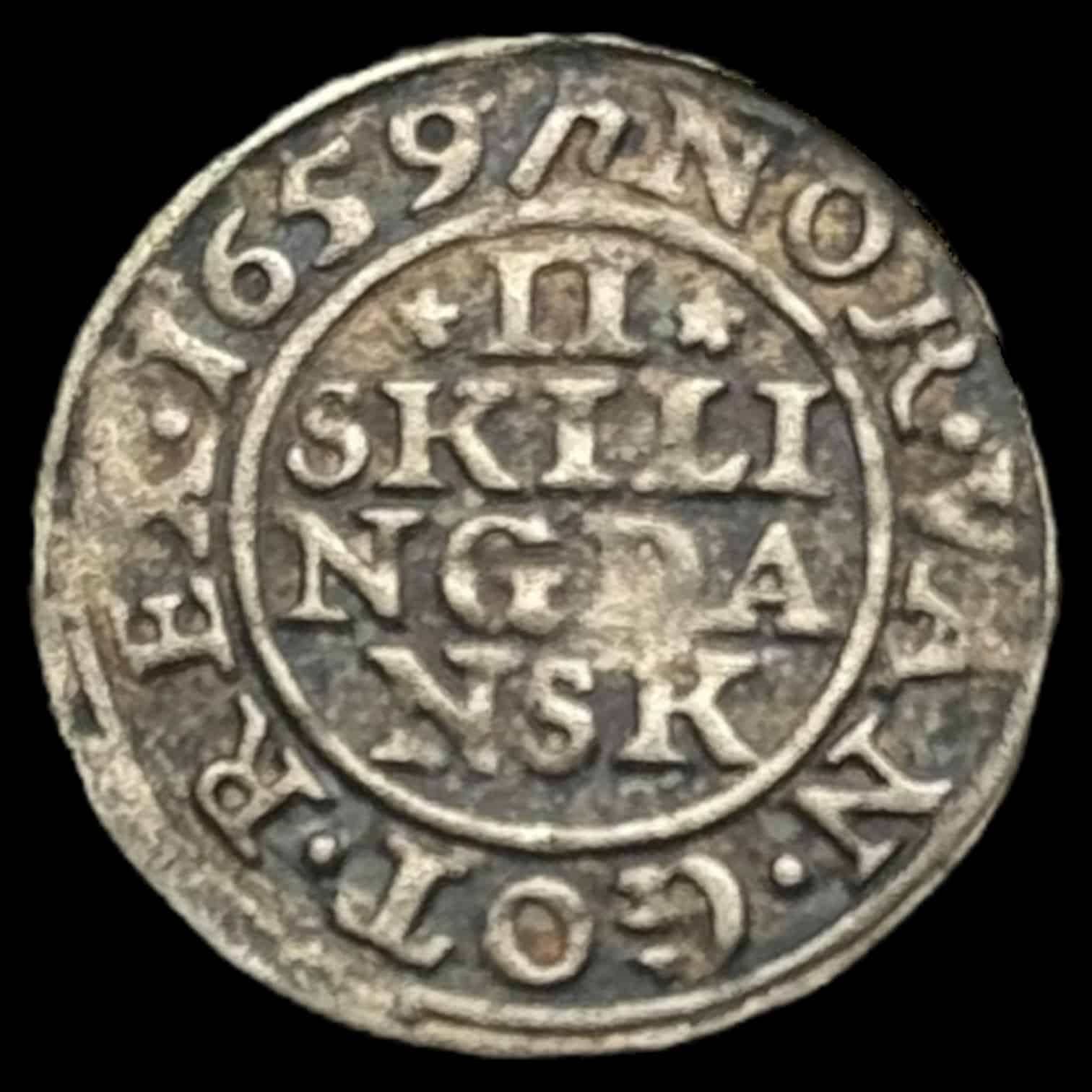 1659, 2 skilling , Fre.lll Kva. 1+