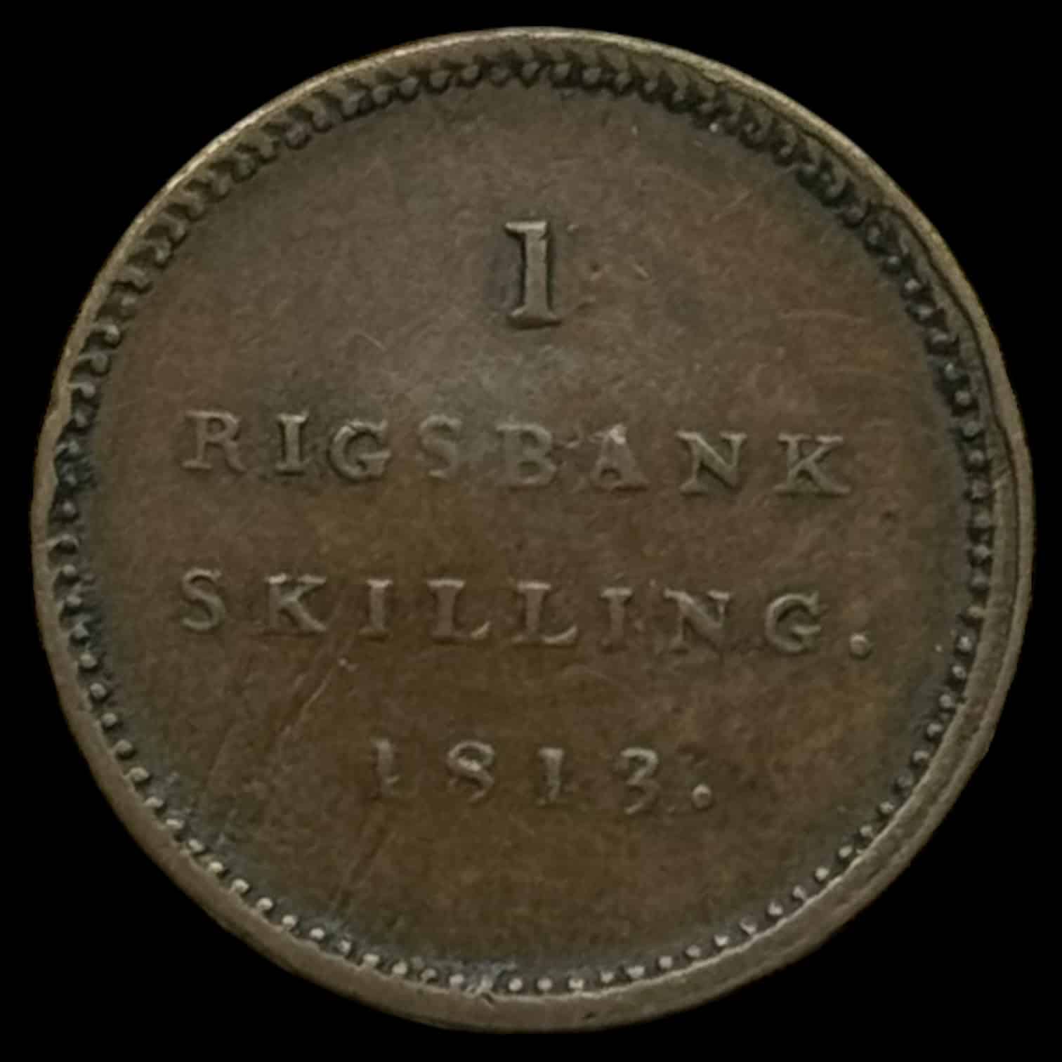1809/13 1 skilling/1 rigsbankskilling Fre.Vl Kva. 1+ "Unik prøvemønt??" Hybrid - Image 2