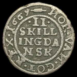 1667, 2 skilling , Fre.lll Kva. 1+ "Variant"