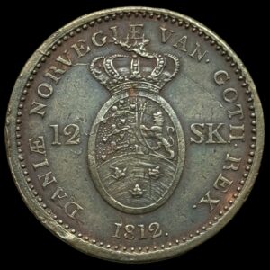 1812 1 skilling Fre.Vl Kva. 1+ "slået på 1 skilling 1771"