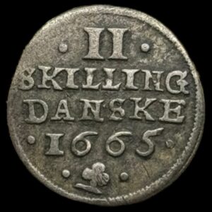 1665, 2 skilling , Fre.lll Kva. 1-1+