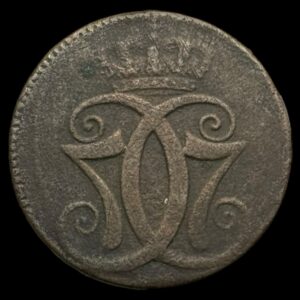 1771 1 skilling Chr.Vll Kva. 1 Rullende C'er