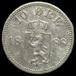Norge 1888 10 øre Kva.1+-01
