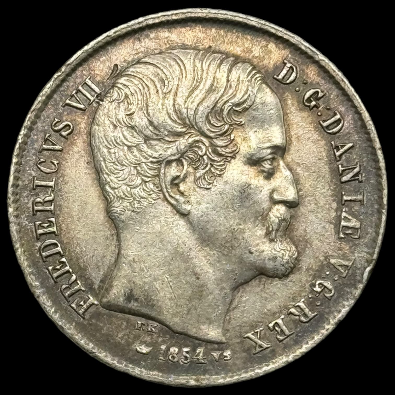 1854 VS 1/2 rigsdaler Fre.Vll Kva. 1+