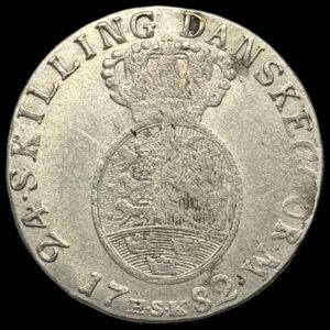 1782 HSK 24 skilling Chr.Vll Kva. 1+ "Sjælden"