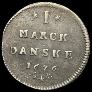 1676, 1 mark, Chr.lV Kva. 1+-01