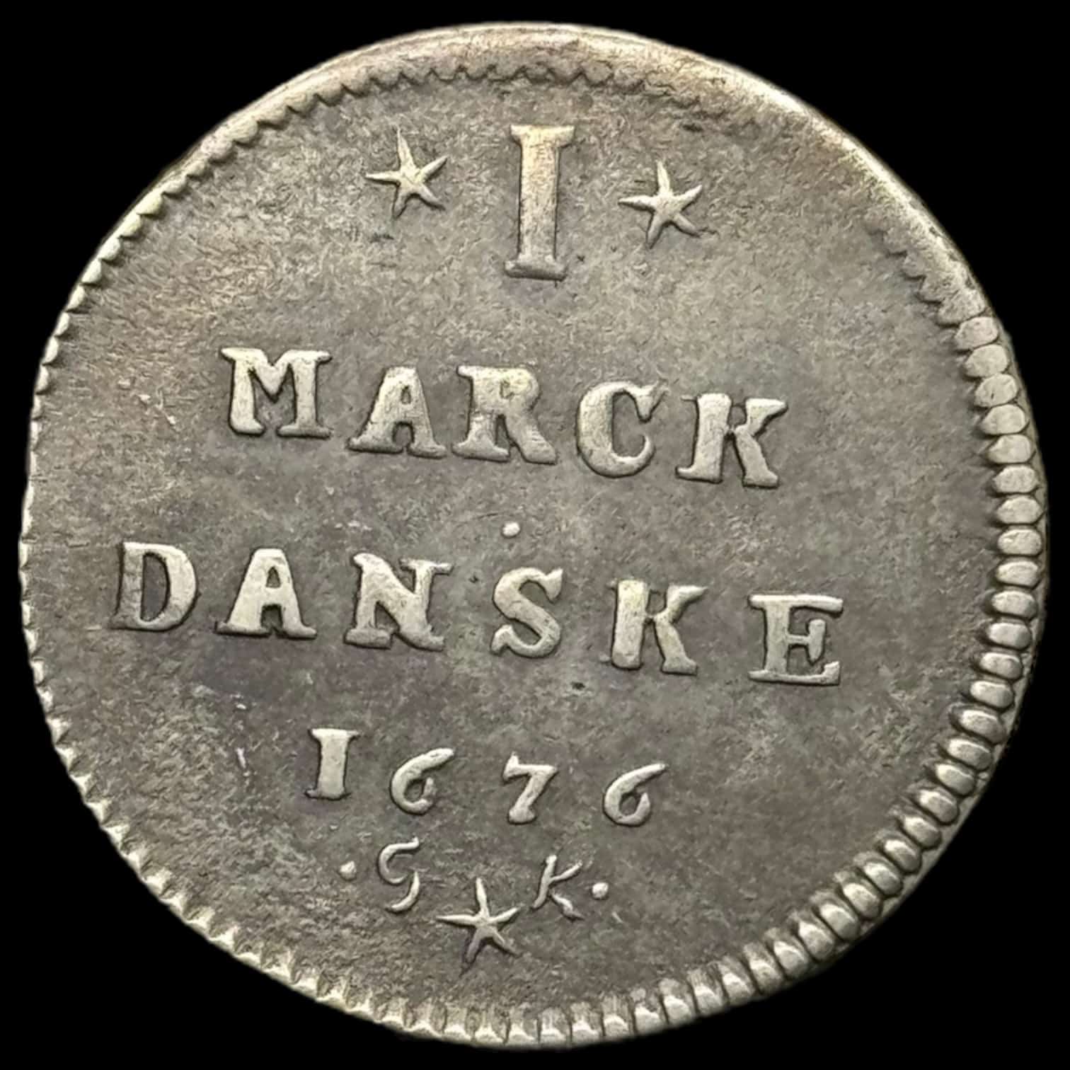 1676, 1 mark, Chr.lV Kva. 1+-01