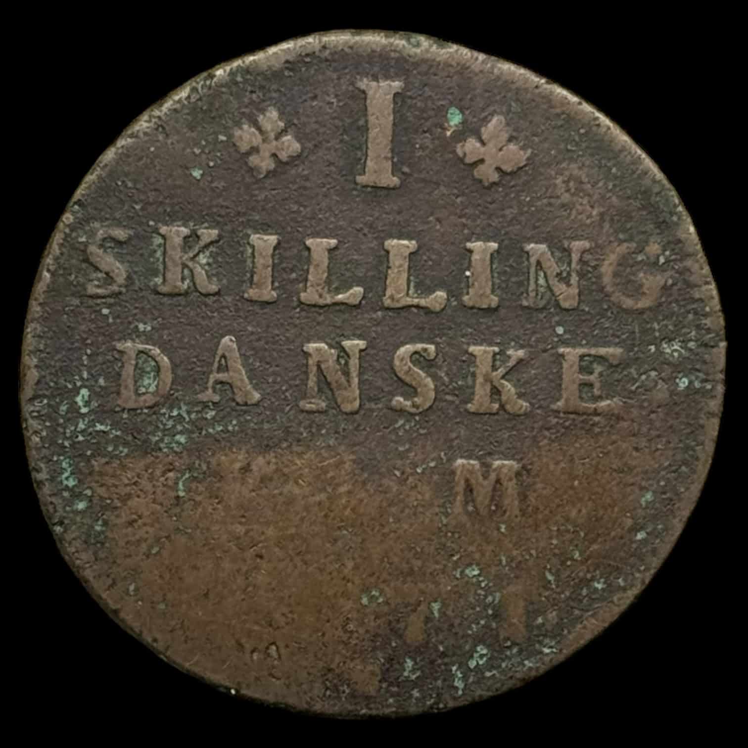 1771 1 skilling Chr.Vll Kva. 1 "afskåret C'er" - Image 2