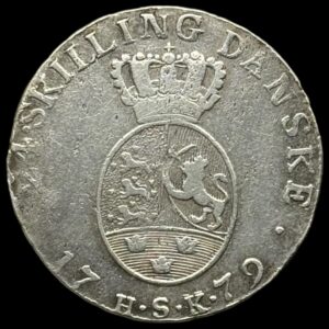 1779 HSK 24 skilling Chr.Vll Kva. 1-1+ "Sjælden"