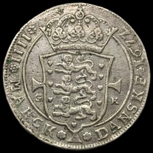 1672, 4 mark / krone, Chr.V, Kva. 1+