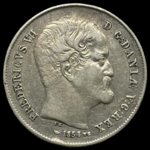 1854 VS 1/2 rigsdaler Fre.Vll Kva. 1-1+