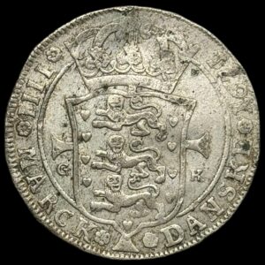 1671/70, 4 mark / krone, Chr.V, Kva. 1+