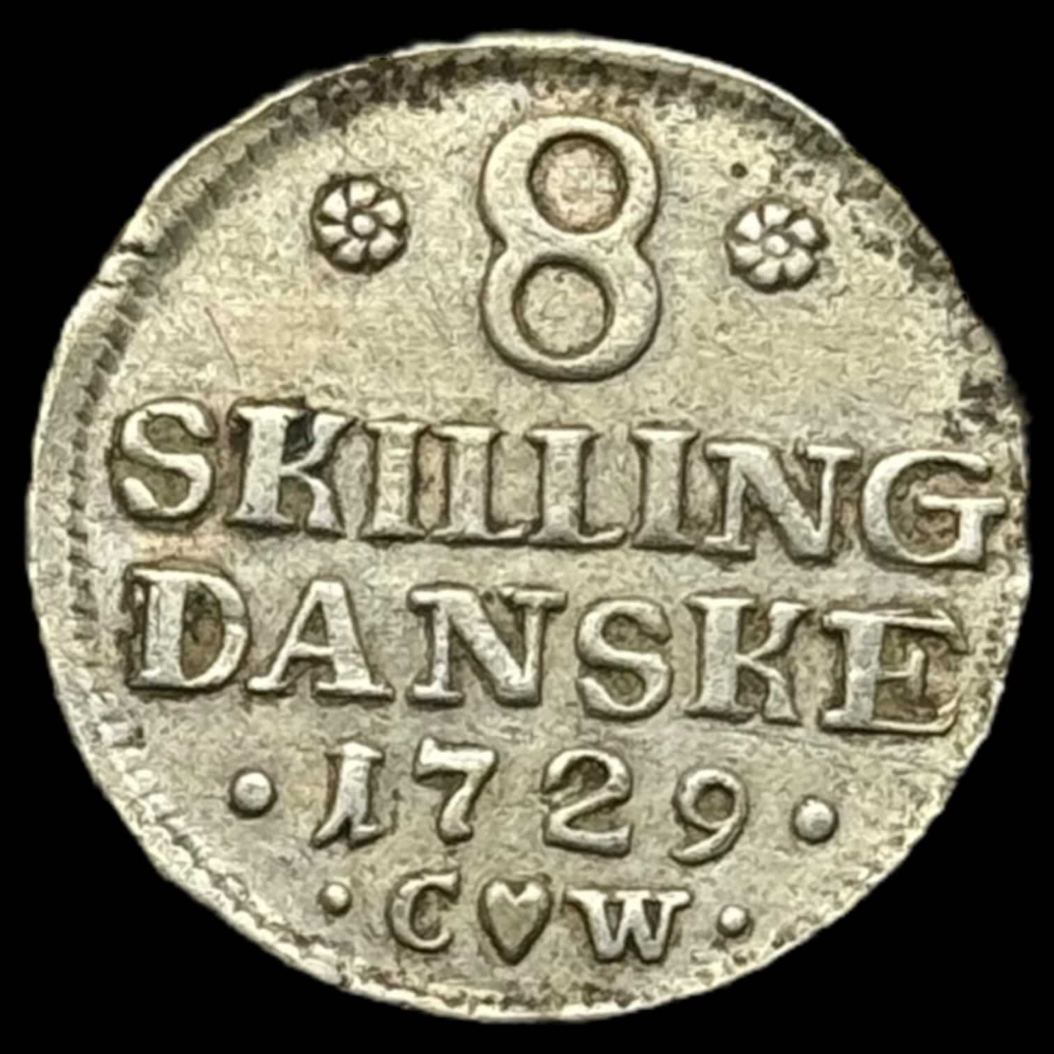 1729, 8 skilling Fre.lV Kva. 1+-01